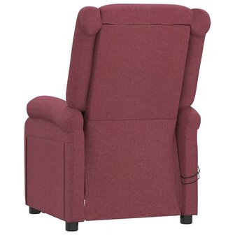 Massagestoel elektrisch stof wijnrood 6