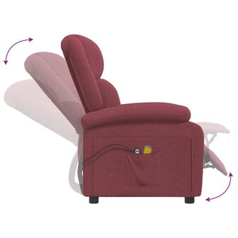 Massagestoel elektrisch stof wijnrood 7