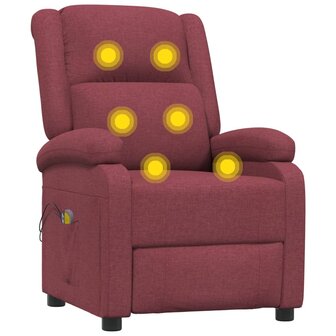 Massagestoel elektrisch stof wijnrood 8