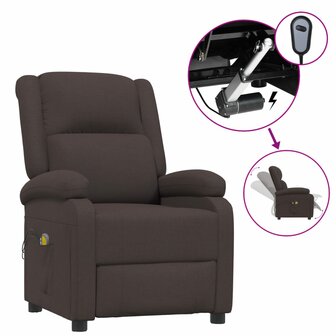 Massagestoel elektrisch verstelbaar stof donkerbruin 2