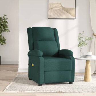 Massagestoel elektrisch verstelbaar stof donkergroen 1