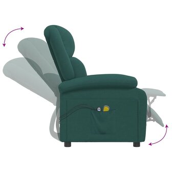 Massagestoel elektrisch verstelbaar stof donkergroen 7