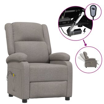 Massagestoel elektrisch stof taupe 2