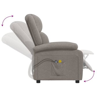 Massagestoel elektrisch stof taupe 7