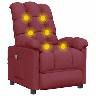 Massagestoel stof wijnrood 6