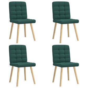 Eetkamerstoelen 4 st stof donkergroen 1