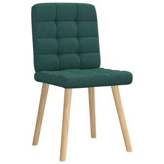 Eetkamerstoelen 4 st stof donkergroen 3