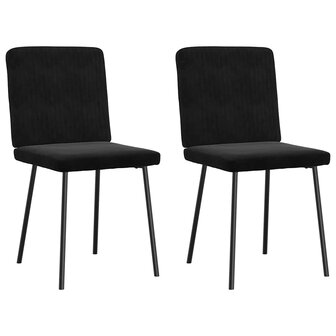 Eetkamerstoelen 2 st fluweel zwart 2