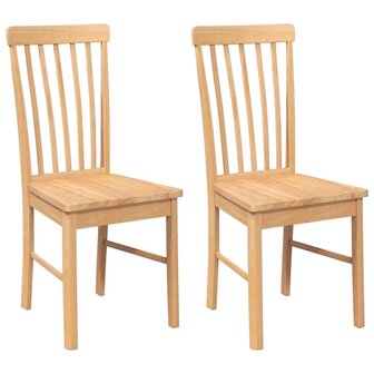 Eetkamerstoelen met kussens 2 st massief hout rubber 2