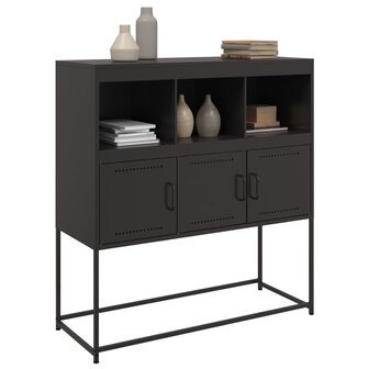 Dressoir 100,5x39x107 cm staal zwart 4
