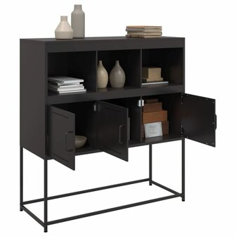 Dressoir 100,5x39x107 cm staal zwart 5