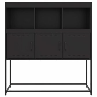Dressoir 100,5x39x107 cm staal zwart 6
