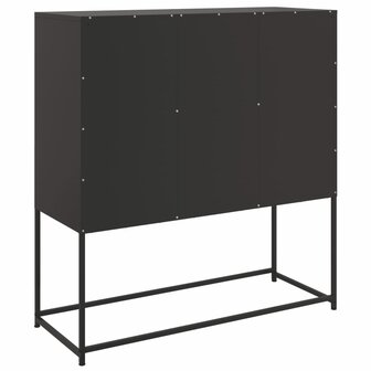Dressoir 100,5x39x107 cm staal zwart 8