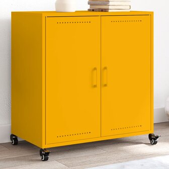 Dressoir 68,5x39x72 cm staal mosterdgeel 1