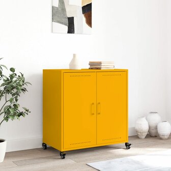 Dressoir 68,5x39x72 cm staal mosterdgeel 3