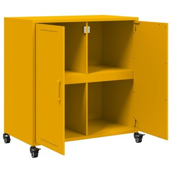 Dressoir 68,5x39x72 cm staal mosterdgeel 9