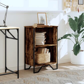 Boekenkast 50x31x74,5 cm bewerkt hout gerookt eikenkleurig 3