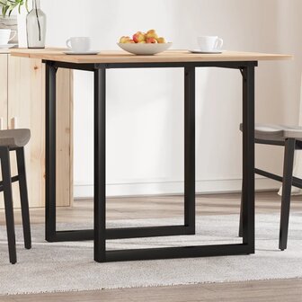 Eettafel O-frame 90x90x75 cm massief grenenhout en staal 1