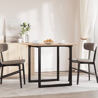 Eettafel O-frame 90x90x75 cm massief grenenhout en staal 3