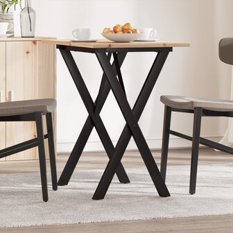 Eettafel X-frame 80x50x75 cm massief grenenhout en staal 1