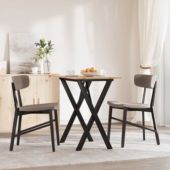 Eettafel X-frame 80x50x75 cm massief grenenhout en staal 3