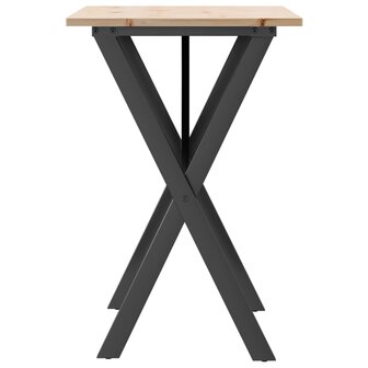 Eettafel X-frame 80x50x75 cm massief grenenhout en staal 5