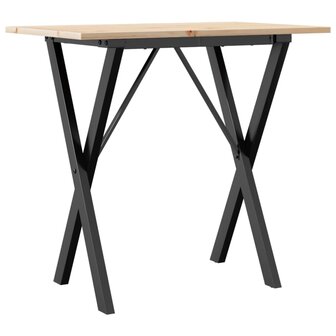 Eettafel X-frame 80x50x75 cm massief grenenhout en staal 6