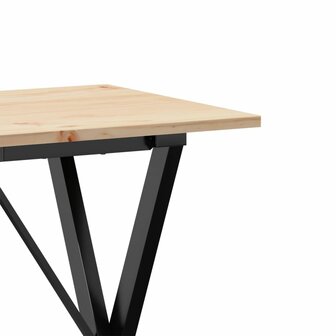 Eettafel X-frame 80x50x75 cm massief grenenhout en staal 7