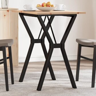 Eettafel Y-frame 80x50x75 cm massief grenenhout en staal 1
