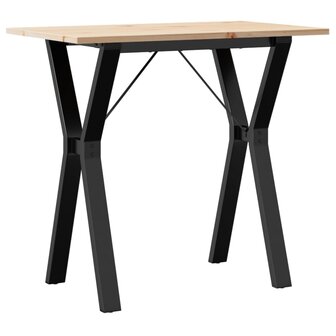 Eettafel Y-frame 80x50x75 cm massief grenenhout en staal 2