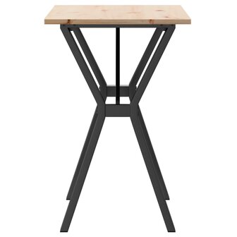 Eettafel Y-frame 80x50x75 cm massief grenenhout en staal 5
