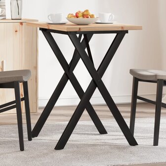 Eettafel X-frame 80x50x75,5 cm massief grenenhout en staal 1