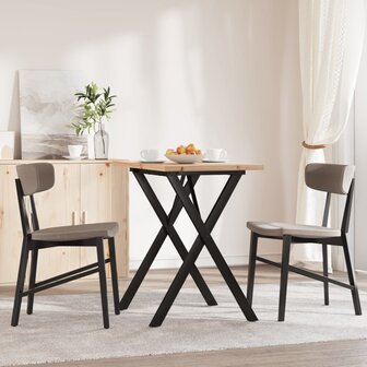 Eettafel X-frame 80x50x75,5 cm massief grenenhout en staal 3