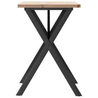 Eettafel X-frame 80x50x75,5 cm massief grenenhout en staal 5