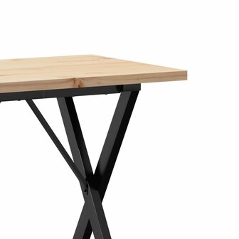 Eettafel X-frame 80x50x75,5 cm massief grenenhout en staal 7