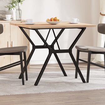 Eettafel Y-frame 90x90x75,5 cm massief grenenhout en staal 1