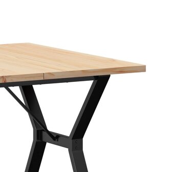 Eettafel Y-frame 90x90x75,5 cm massief grenenhout en staal 7