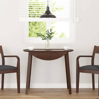 Eettafel bruin massief hout rubber 1