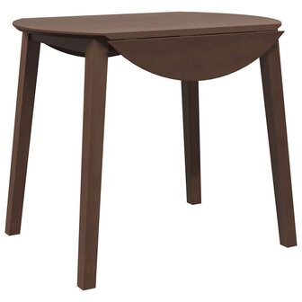 Eettafel bruin massief hout rubber 2