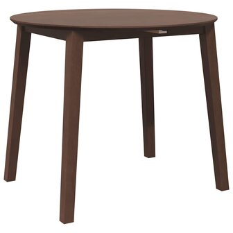 Eettafel bruin massief hout rubber 4