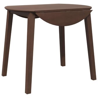 Eettafel bruin massief hout rubber 7
