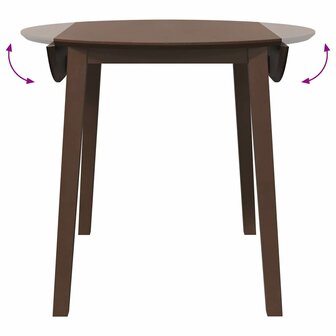 Eettafel bruin massief hout rubber 9