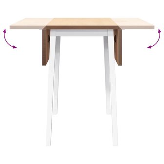 Eettafel massief hout wit rubber 9