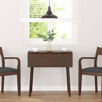 Eettafel bruin massief hout rubber 1