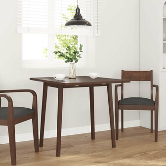Eettafel bruin massief hout rubber 3