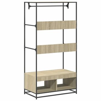 Kledingkast 90x50x180 cm bewerkt hout sonoma eikenkleurig 6