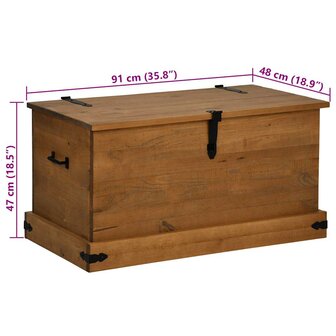 Opbergkist HALDEN 91x48x47 cm massief grenenhout 9