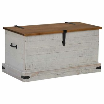 Opbergkist HALDEN wit 91x48x47 cm massief grenenhout 2