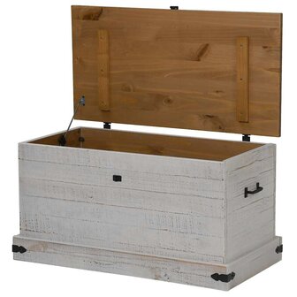 Opbergkist HALDEN wit 91x48x47 cm massief grenenhout 6