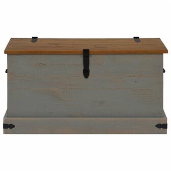Opbergkist HALDEN grijs 91x48x47 cm massief grenenhout 3
